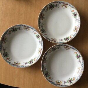 Set of three hand painted Nippon salad bowls Japanese porcelain 7.5"